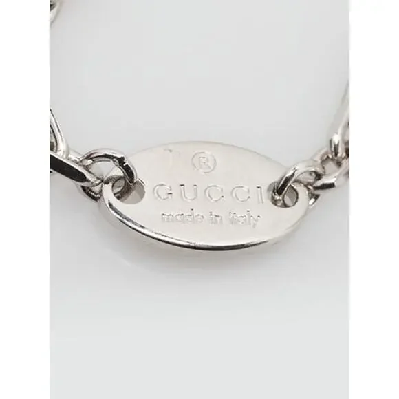 Gucci Sterling Silver GG Charm Chain Bracelet M sz